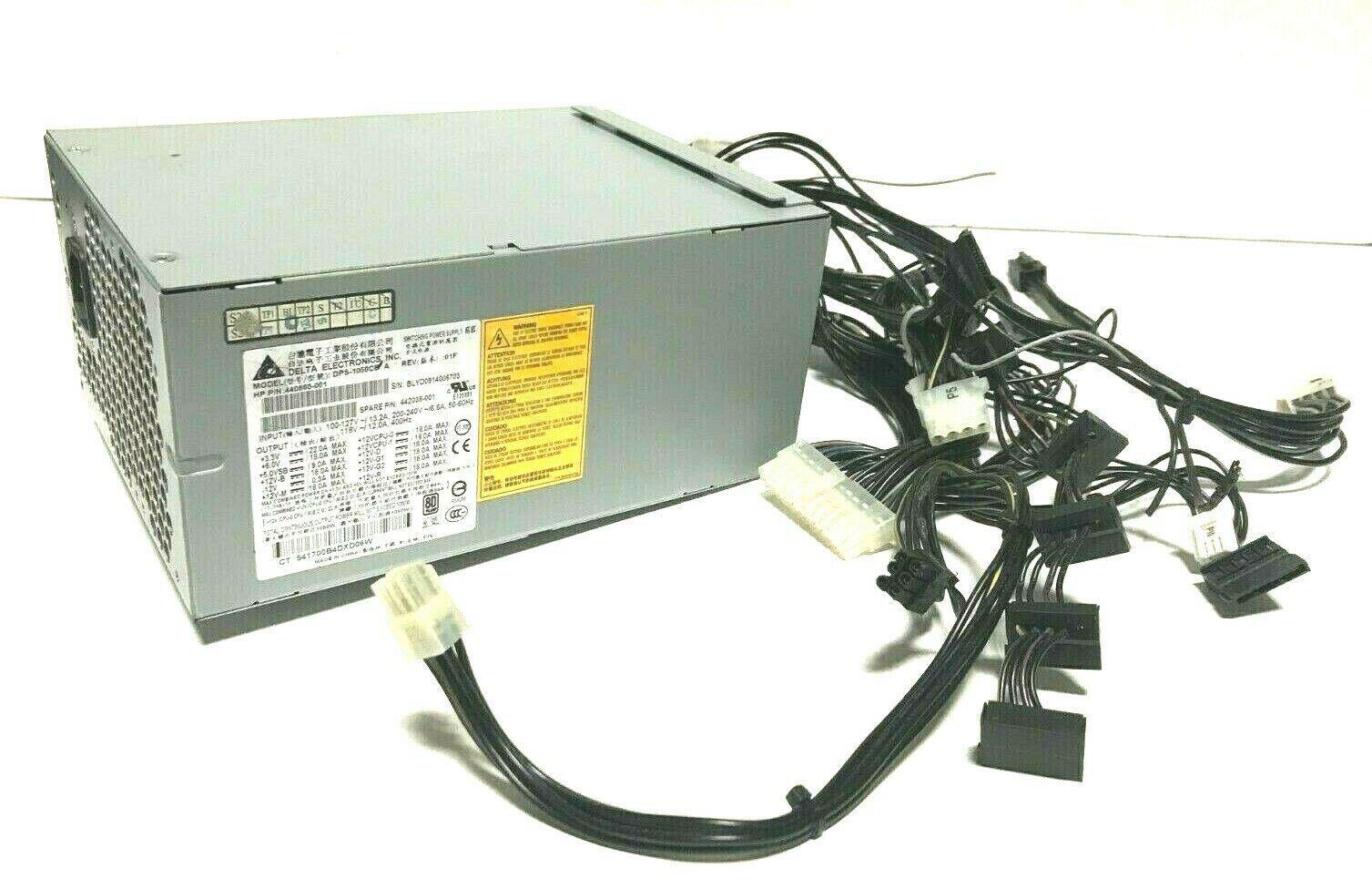 DPS 1050CB 440860 001 442038 001 power supply 1 050 watt wide ranging active power factor corrected with 80 efficient rating energy star 4 0 has a second pci express auxiliary connector